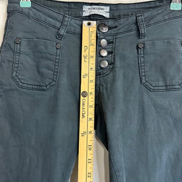 One Teaspoon Super Duper Distressed Cropped Jeans Blue Womens 25 - Picture 7 of 10
